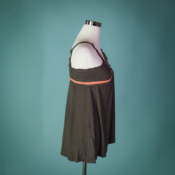 Free People XS Brown Smocked Tank Top - Picture 3 of 5